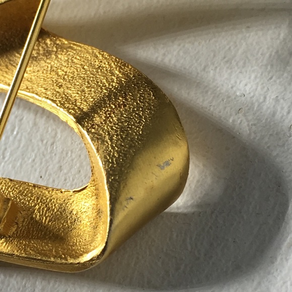 Vintage Gold Tone Zig Zag Brooch/Pin - Picture 3 of 8